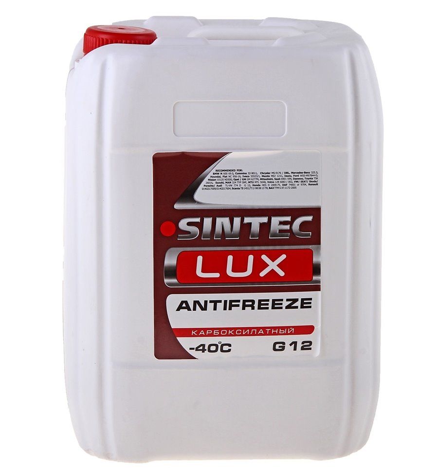 Антифриз Sintec LUXE (красный) G 12 (-40 С) 10кг